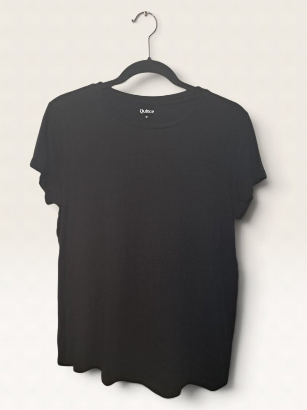 Quince Black Cotton Modal Short Sleeve Crewneck Tee Size Medium